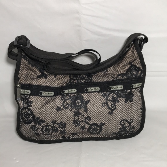 LeSportSac Brand Lace Print Lana Crossbody Convertible Purse Bag - Picture 5 of 9